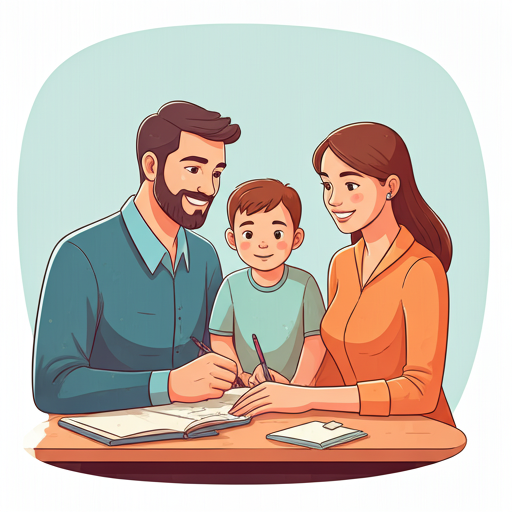 A family learning together around the table