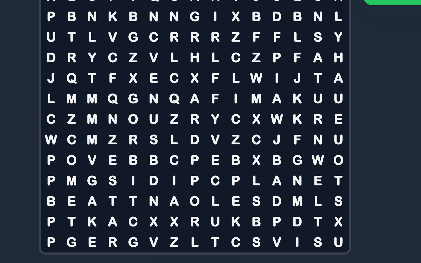 Word Search game screen
